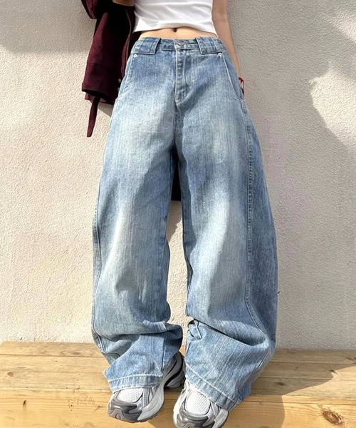 CANVAS+(キャンバスプラス)の「【CANVAS+】バレルーズデニムパンツ(デニムパンツ・レディース・サックスブルー・S/M/L)」の11枚目の写真