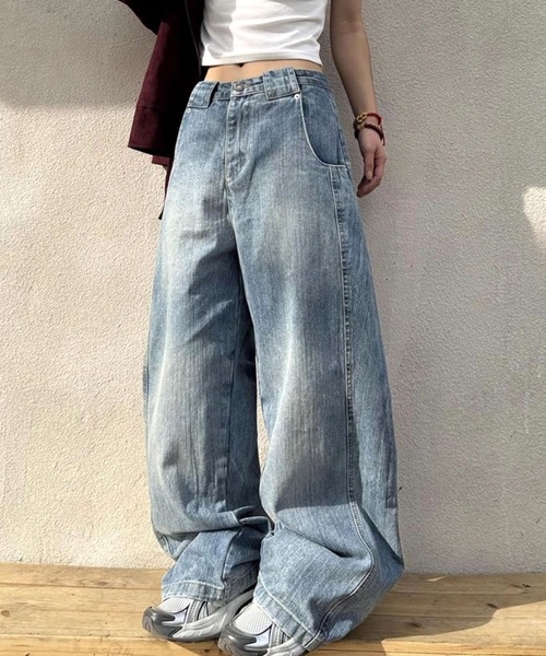 CANVAS+(キャンバスプラス)の「【CANVAS+】バレルーズデニムパンツ(デニムパンツ・レディース・サックスブルー・S/M/L)」の10枚目の写真
