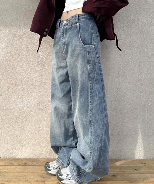 CANVAS+(キャンバスプラス)の「【CANVAS+】バレルーズデニムパンツ(デニムパンツ・レディース・サックスブルー・S/M/L)」の8枚目の写真