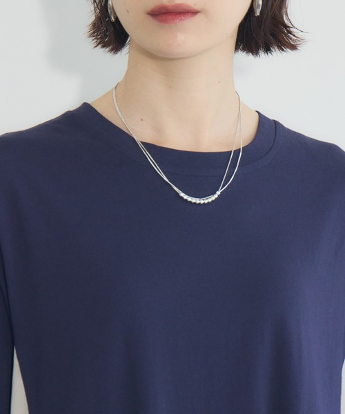 Paradise Picnic（パラダイスピクニック）の「サイドプリーツ異素材ワンピース（ワンピース・レディース・ネイビー/ブラック・FREE）」の19枚目の写真