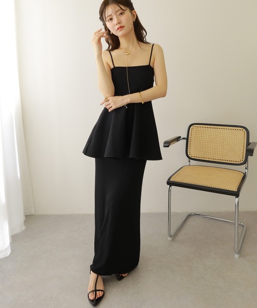 flare peplum camisole skirt setup /フレア ペプラム キャミソール