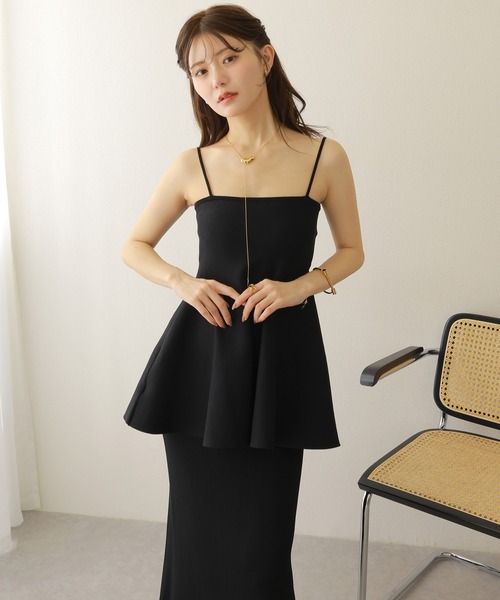 LAULEN(ローレン)の「flare peplum camisole skirt setup /フレア ペプラム キャミソール スカートセットアップ(セットアップ・レディース・ブラウン/ブラック・FREE)」の13枚目の写真