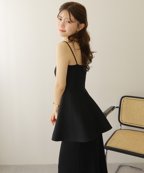 LAULEN(ローレン)の「flare peplum camisole skirt setup /フレア ペプラム キャミソール スカートセットアップ(セットアップ・レディース・ブラウン/ブラック・FREE)」の11枚目の写真