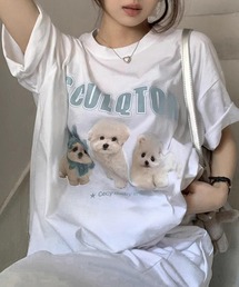 WESTSEA | 犬 アニマル フォトプリント 半袖Tシャツ(Tシャツ/カットソー)