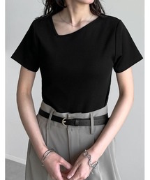 Re:EDIT | スムースカットソーアシンメトリーネックトップス(Tシャツ/カットソー)