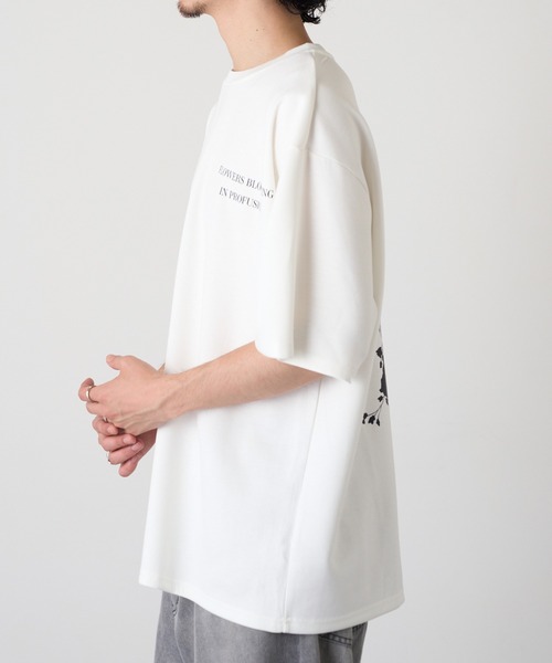 HAUS(ハウス)の「【HAUS】フラワーデジタルプリントTシャツ 215507 WINS(Tシャツ/カットソー・メンズ・ライトグレー/ブラック/オフホワイト・M)」の6枚目の写真