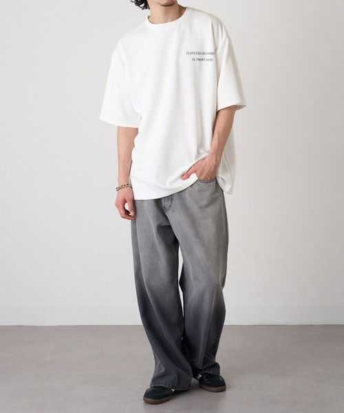 HAUS(ハウス)の「【HAUS】フラワーデジタルプリントTシャツ 215507 WINS(Tシャツ/カットソー・メンズ・ライトグレー/ブラック/オフホワイト・M)」の9枚目の写真