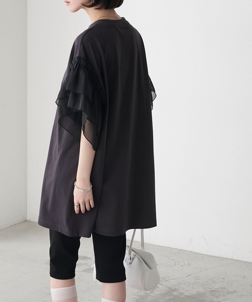 forksy.】シアーフリル袖 オーバーサイズトップス forksy.│MONO-MART