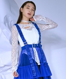 Ezick | Cut out piping レースプルオーバー(Tシャツ/カットソー)