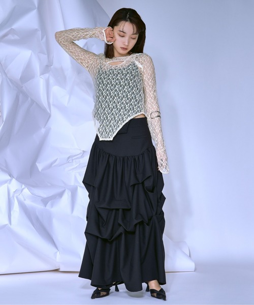 Ezick（エジック）の「Cut out piping レースプルオーバー（T