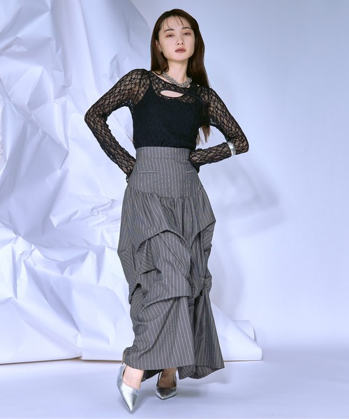 Ezick（エジック）の「Cut out piping レースプルオーバー（T