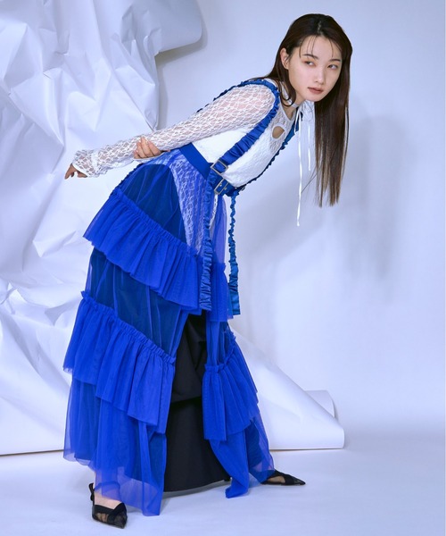 Cut out piping レースプルオーバー（Tシャツ/カットソー