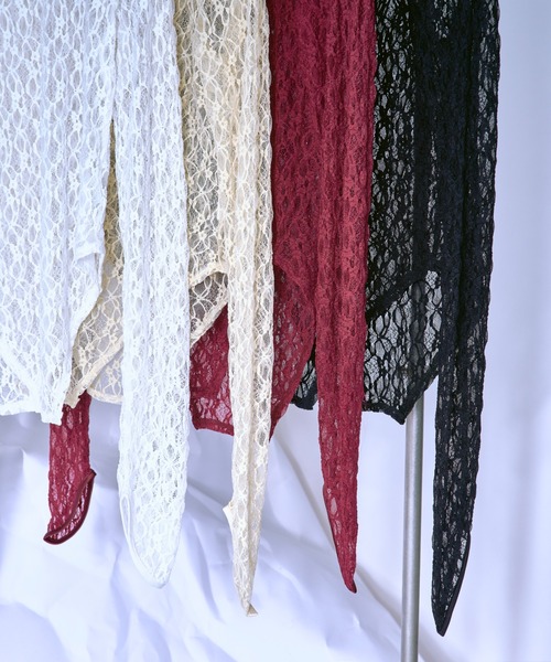 Ezick（エジック）の「Cut out piping レースプルオーバー（Tシャツ/カットソー・レディース・ブラック/ベージュ/レッド/オフホワイト・FREE）」の12枚目の写真