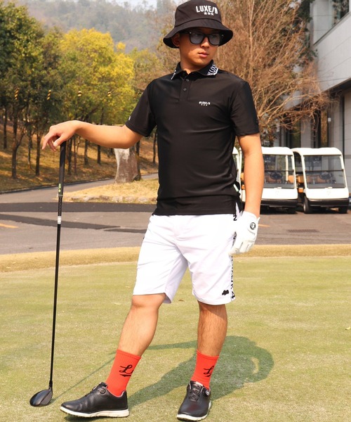 LUXE/R GOLF(ラグジュ ゴルフ)の「(RM)【LUXE/R GOLF】COOL & DRY ストレッチ スムース サイド ロゴ ジャガード ショートパンツ(スウェットパンツ・メンズ・ベージュ/ネイビー/オフホワイト/チャコールグレー/ブラック・M/L/XL)」の20枚目の写真