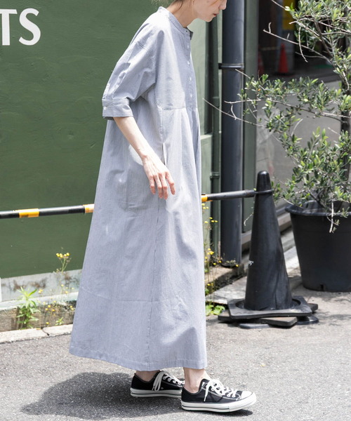 FORK&SPOON（フォークアンドスプーン）の「FORK&SPOON　ワイドレンジシャツワンピース（ワンピース・レディース・ブルー系その他/グリーン系その他/ブラック・1/2）」の22枚目の写真