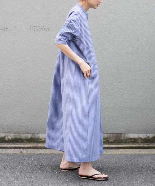 FORK&SPOON（フォークアンドスプーン）の「FORK&SPOON　ワイドレンジシャツワンピース（ワンピース・レディース・ブルー系その他/グリーン系その他/ブラック・1/2）」の16枚目の写真