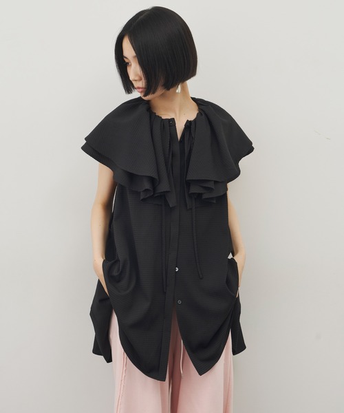 LA BELLE ETUDE（ラベルエチュード）の「ボリュームフリル衿ブラウス（シャツ/ブラウス・レディース・ブラック/その他・FREE）」の15枚目の写真