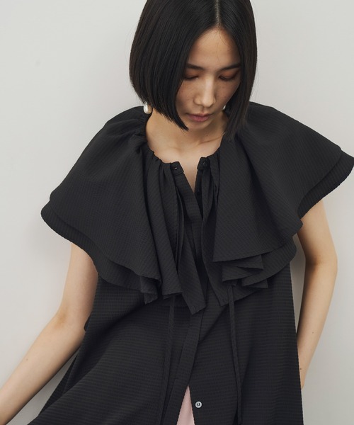 LA BELLE ETUDE（ラベルエチュード）の「ボリュームフリル衿ブラウス（シャツ/ブラウス・レディース・ブラック/その他・FREE）」の18枚目の写真