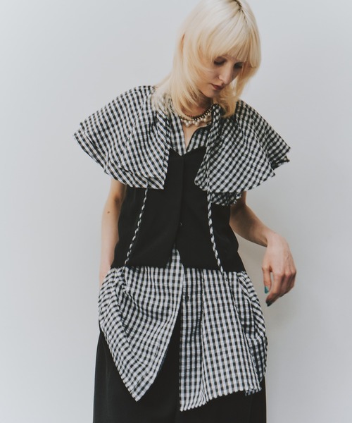 LA BELLE ETUDE（ラベルエチュード）の「ボリュームフリル衿ブラウス（シャツ/ブラウス・レディース・ブラック/その他・FREE）」の8枚目の写真