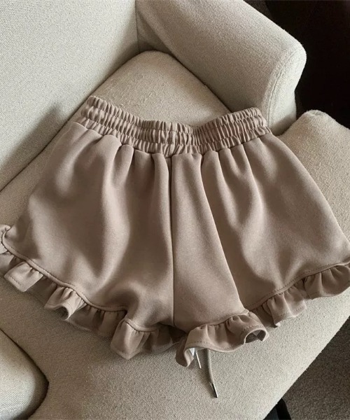 ampm（エーエムピーエム）の「※フリルスウェットショートパンツ（スウェットパンツ・レディース・ブラウン/ブラック/グレー・M/L）」の5枚目の写真