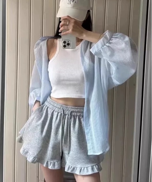 ampm（エーエムピーエム）の「※フリルスウェットショートパンツ（スウェットパンツ・レディース・ブラウン/ブラック/グレー・M/L）」の17枚目の写真