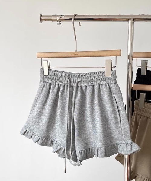 ampm（エーエムピーエム）の「※フリルスウェットショートパンツ（スウェットパンツ・レディース・ブラウン/ブラック/グレー・M/L）」の9枚目の写真