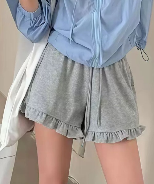 ampm（エーエムピーエム）の「※フリルスウェットショートパンツ（スウェットパンツ・レディース・ブラウン/ブラック/グレー・M/L）」の15枚目の写真