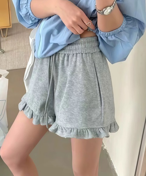 ampm（エーエムピーエム）の「※フリルスウェットショートパンツ（スウェットパンツ・レディース・ブラウン/ブラック/グレー・M/L）」の14枚目の写真
