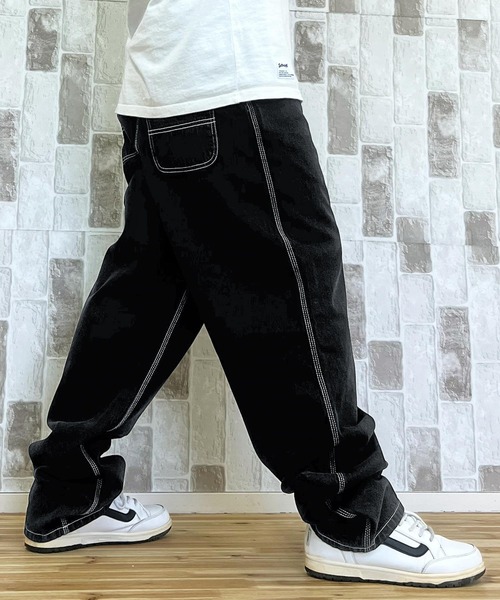 Carhartt(カーハート)の「WIP リラックスストレート ストーンウォッシュ ワークデニムパンツ シンプルパンツ Simple Pant(デニムパンツ・メンズ・ブルー系その他3/ブラック系その他・34/32/30/36)」の15枚目の写真