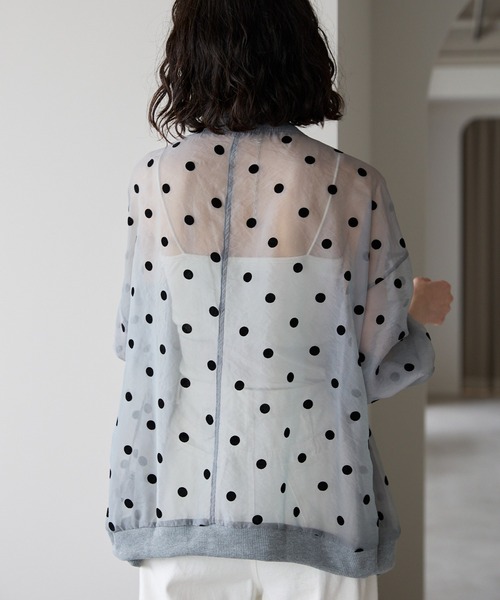 セール】フロッキードットシアーカーディガン（カーディガン/ボレロ