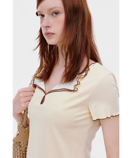 Fano Studios(ファノ ストゥディオズ)の「レイヤードデザイン メロウ 半袖トップス FX25S238【Fano Studios】(Tシャツ/カットソー・レディース・クリーム・L/M/S)」の7枚目の写真