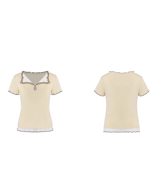 Fano Studios(ファノ ストゥディオズ)の「レイヤードデザイン メロウ 半袖トップス FX25S238【Fano Studios】(Tシャツ/カットソー・レディース・クリーム・L/M/S)」の9枚目の写真