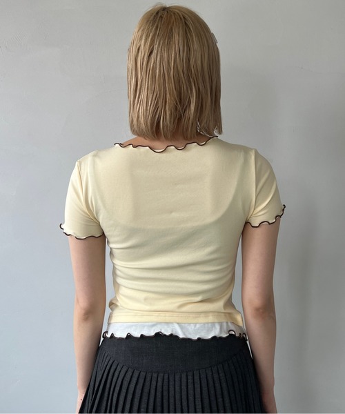 Fano Studios(ファノ ストゥディオズ)の「レイヤードデザイン メロウ 半袖トップス FX25S238【Fano Studios】(Tシャツ/カットソー・レディース・クリーム・L/M/S)」の14枚目の写真