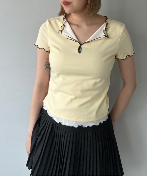 Fano Studios(ファノ ストゥディオズ)の「レイヤードデザイン メロウ 半袖トップス FX25S238【Fano Studios】(Tシャツ/カットソー・レディース・クリーム・L/M/S)」の17枚目の写真