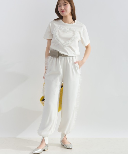 PICCIN（ピッチン）の「サイドフリルジョガーパンツ（その他パンツ・レディース・ブラック/オフホワイト・M）」の5枚目の写真