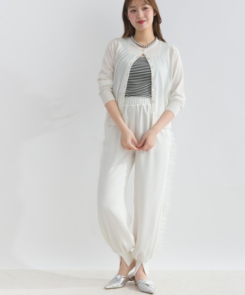 PICCIN（ピッチン）の「サイドフリルジョガーパンツ（その他パンツ・レディース・ブラック/オフホワイト・M）」の8枚目の写真