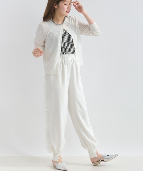 PICCIN（ピッチン）の「サイドフリルジョガーパンツ（その他パンツ・レディース・ブラック/オフホワイト・M）」の9枚目の写真