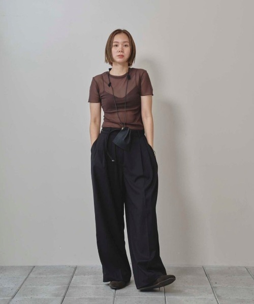 TODAYFUL(トゥデイフル)の「Soft Mesh T-shirts(Tシャツ/カットソー・レディース・キナリ/チョコ/ブラック・FREE)」の10枚目の写真