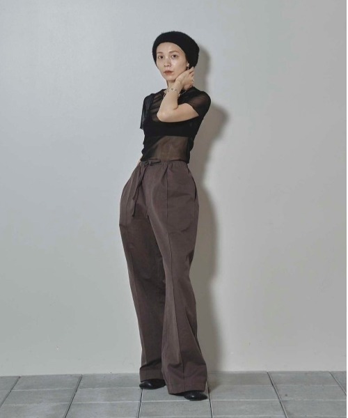 TODAYFUL(トゥデイフル)の「Soft Mesh T-shirts(Tシャツ/カットソー・レディース・キナリ/チョコ/ブラック・FREE)」の9枚目の写真