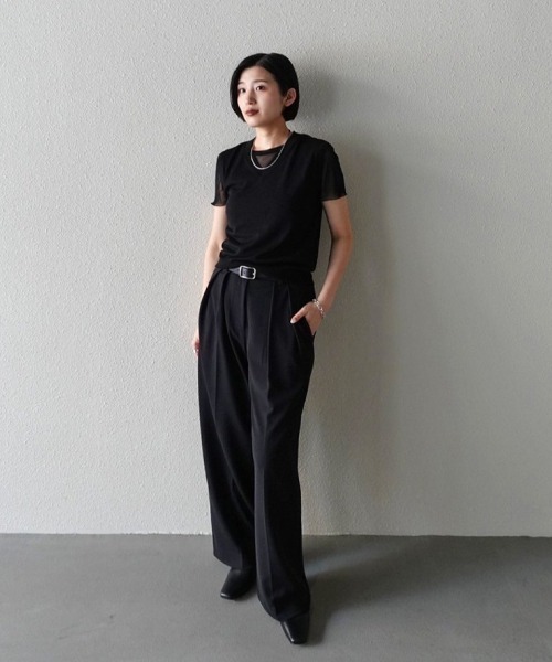 TODAYFUL(トゥデイフル)の「Soft Mesh T-shirts(Tシャツ/カットソー・レディース・キナリ/チョコ/ブラック・FREE)」の6枚目の写真