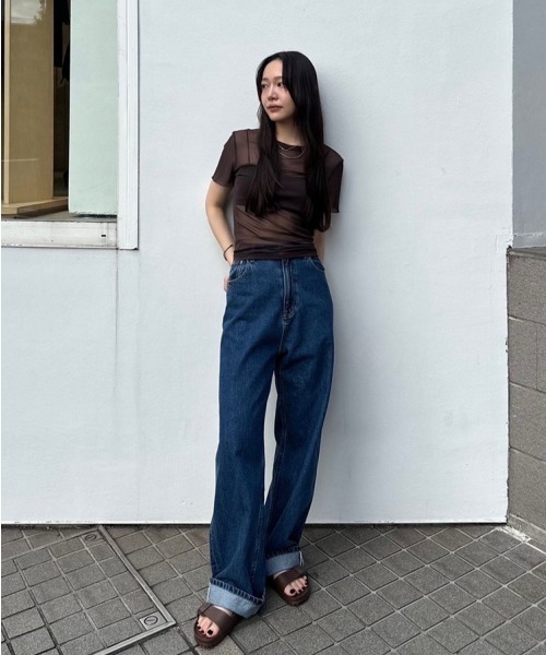 TODAYFUL(トゥデイフル)の「Soft Mesh T-shirts(Tシャツ/カットソー・レディース・キナリ/チョコ/ブラック・FREE)」の5枚目の写真