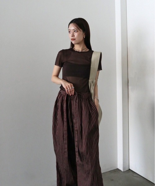 TODAYFUL(トゥデイフル)の「Soft Mesh T-shirts(Tシャツ/カットソー・レディース・キナリ/チョコ/ブラック・FREE)」の22枚目の写真