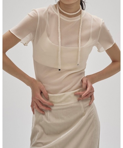 TODAYFUL(トゥデイフル)の「Soft Mesh T-shirts(Tシャツ/カットソー・レディース・キナリ/チョコ/ブラック・FREE)」の17枚目の写真