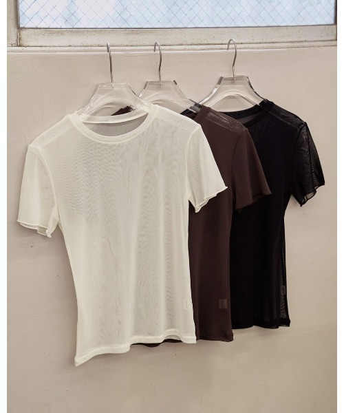 TODAYFUL(トゥデイフル)の「Soft Mesh T-shirts(Tシャツ/カットソー・レディース・キナリ/チョコ/ブラック・FREE)」の15枚目の写真