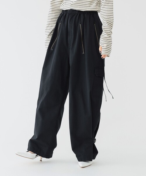 maturely（マチュアリー）の「【1/15再値下げ】maturely / コットン シルク ジッパー カーゴパンツ（カーゴパンツ・レディース・ベージュ/ブラック・1/0）」の7枚目の写真