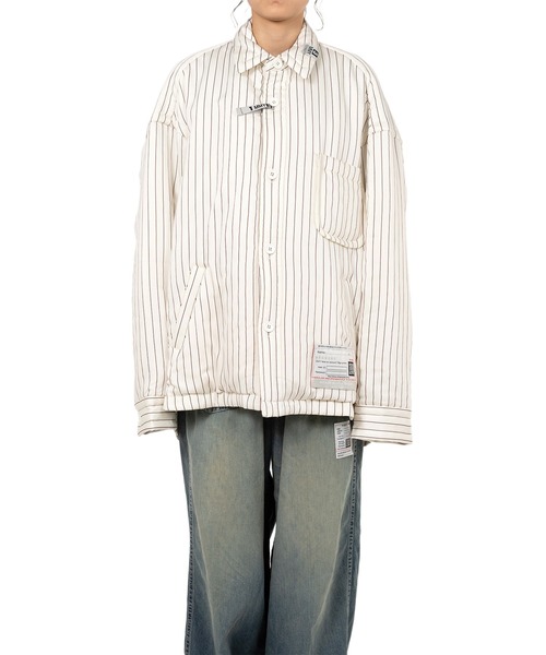 セール】Stripe Puffer Shirt（シャツ/ブラウス）｜Maison MIHARA