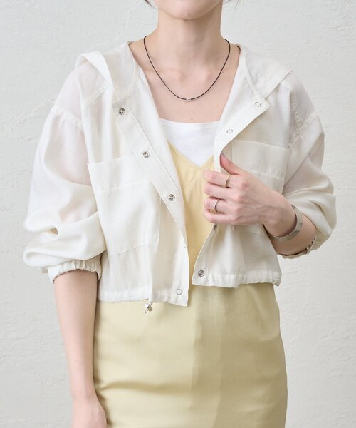 SHENERY（シーナリー）の「《軽量アウター》ショートフードブルゾン（ブルゾン・レディース・オフホワイト/ライトグレー/ブラック・FREE）」の14枚目の写真