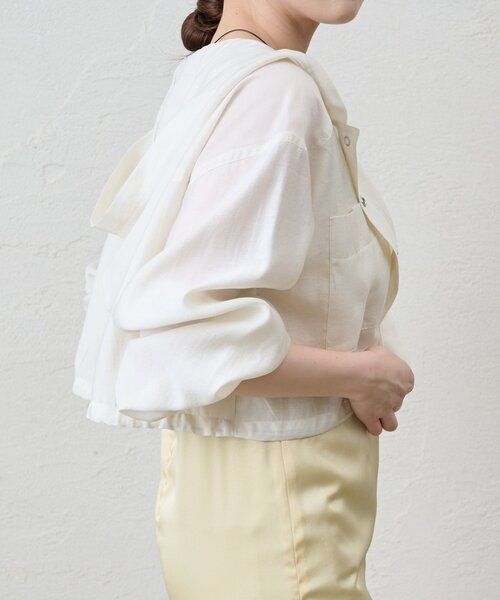 SHENERY（シーナリー）の「《軽量アウター》ショートフードブルゾン（ブルゾン・レディース・オフホワイト/ライトグレー/ブラック・FREE）」の19枚目の写真