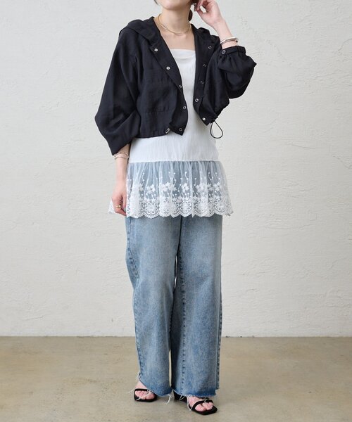 SHENERY（シーナリー）の「《軽量アウター》ショートフードブルゾン（ブルゾン・レディース・オフホワイト/ライトグレー/ブラック・FREE）」の21枚目の写真