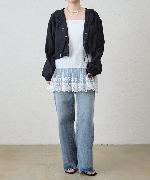 SHENERY（シーナリー）の「《軽量アウター》ショートフードブルゾン（ブルゾン・レディース・オフホワイト/ライトグレー/ブラック・FREE）」の22枚目の写真